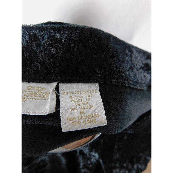 The Lounge Collection Shirt Womens Large Black Crushed Velvet Boatneck Velour - Picture 11 of 12